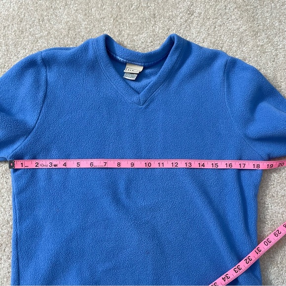 L.L. Bean Polartec V-Neck Pullover Fleece Womens S Regular Stretch Blue - Picture 7 of 8